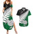 Aotearoa New Zealand Couples Matching Summer Maxi Dress and Hawaiian Shirt Silver Fern Kiwi Bird and NZ Map with Maori Tribal Green Style LT03 Green - Polynesian Pride