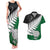 Aotearoa New Zealand Couples Matching Tank Maxi Dress and Hawaiian Shirt Silver Fern Kiwi Bird and NZ Map with Maori Tribal Green Style LT03 Green - Polynesian Pride