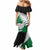 Aotearoa New Zealand Mermaid Dress Silver Fern Kiwi Bird and NZ Map with Maori Tribal Green Style LT03 - Polynesian Pride