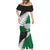 Aotearoa New Zealand Mermaid Dress Silver Fern Kiwi Bird and NZ Map with Maori Tribal Green Style LT03 - Polynesian Pride