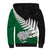 Aotearoa New Zealand Sherpa Hoodie Silver Fern Kiwi Bird and NZ Map with Maori Tribal Green Style LT03 - Polynesian Pride