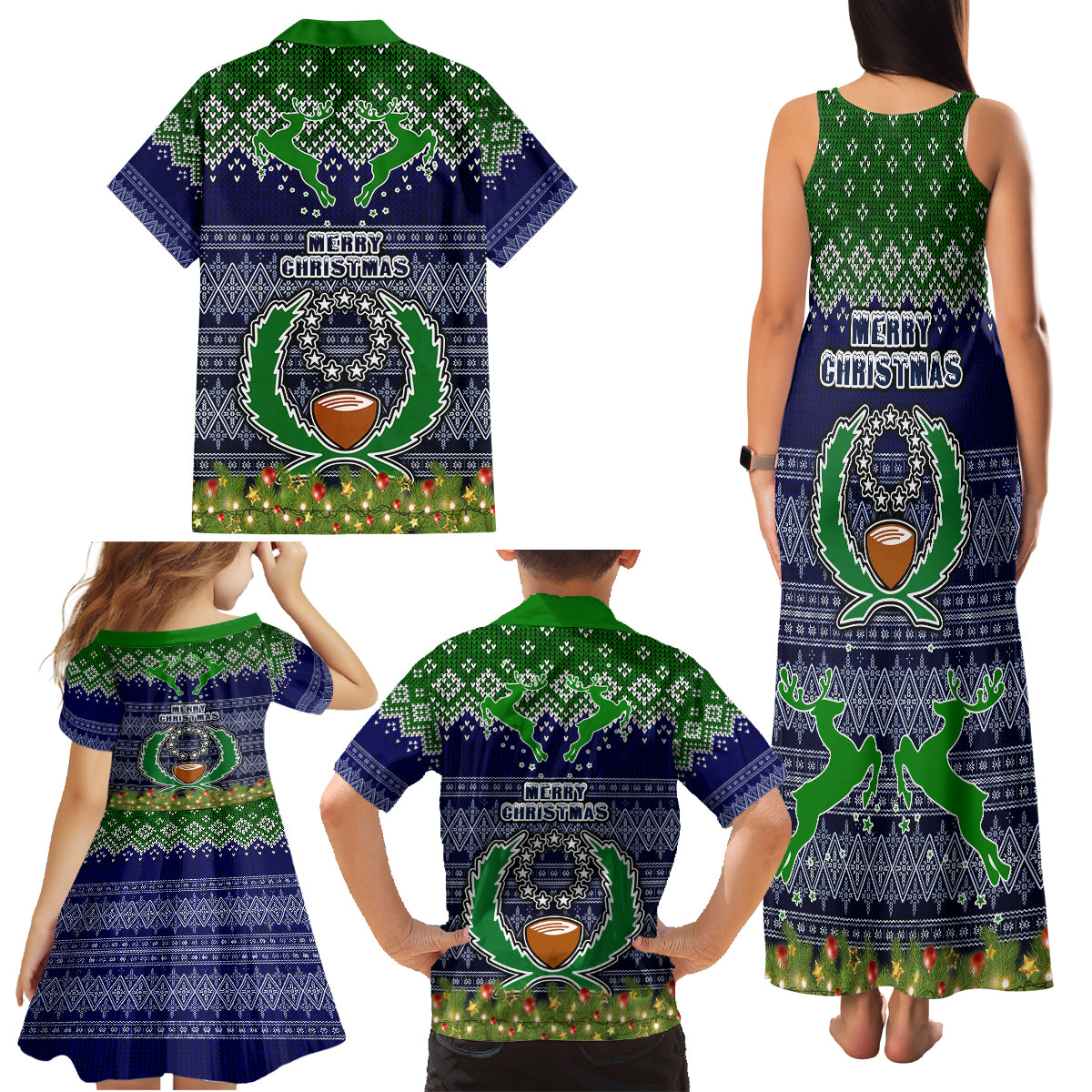 pohnpei-state-christmas-family-matching-tank-maxi-dress-and-hawaiian-shirt-coat-of-arms-beautiful-merry-xmas-snowflake