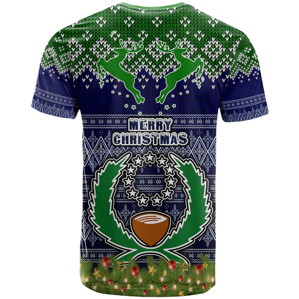 Pohnpei State Christmas T Shirt Coat of Arms Beautiful Merry Xmas Snowflake LT03 - Polynesian Pride