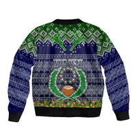 Personalised Pohnpei State Christmas Bomber Jacket Coat of Arms Beautiful Merry Xmas Snowflake LT03 - Polynesian Pride