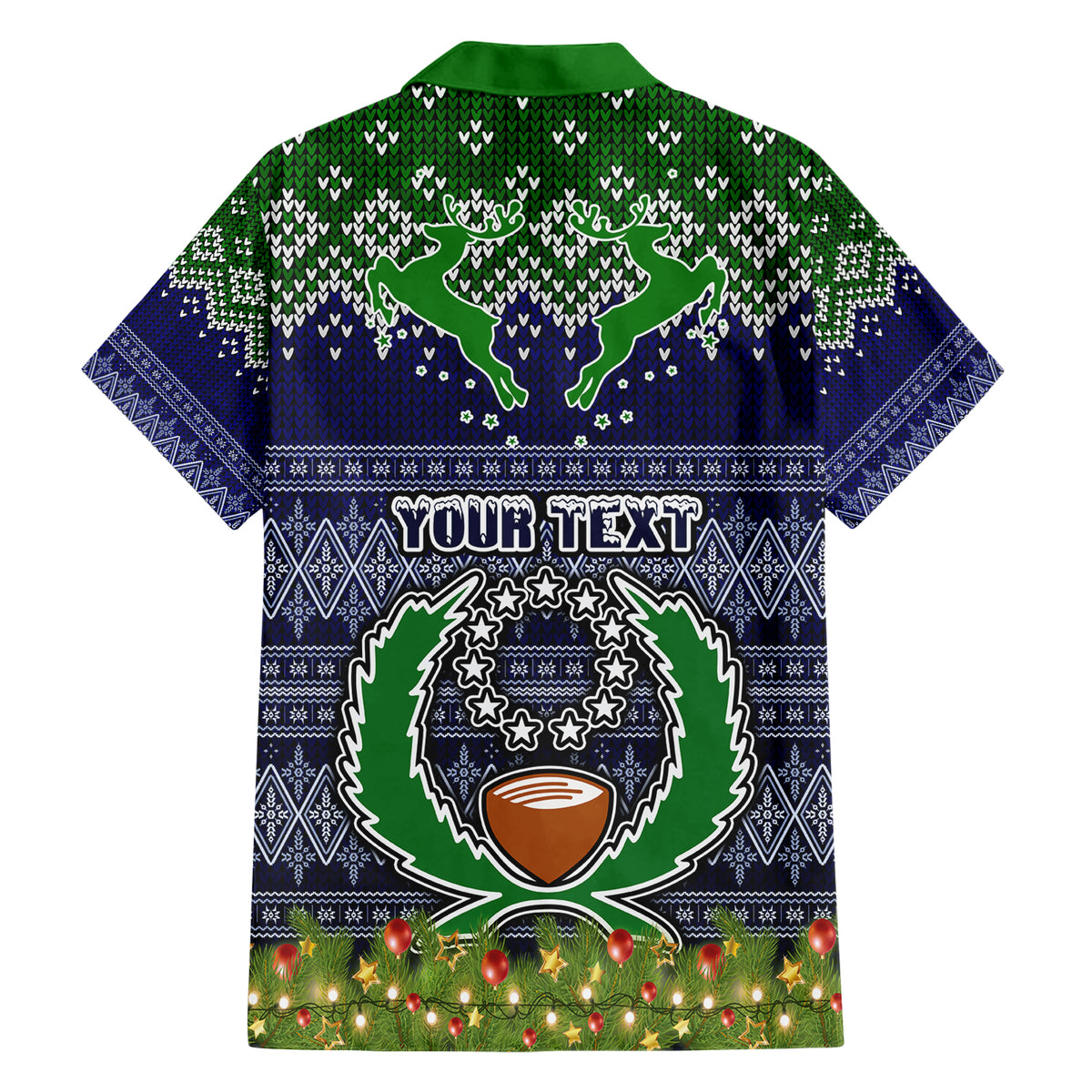 personalised-pohnpei-state-christmas-family-matching-short-sleeve-bodycon-dress-and-hawaiian-shirt-coat-of-arms-beautiful-merry-xmas-snowflake