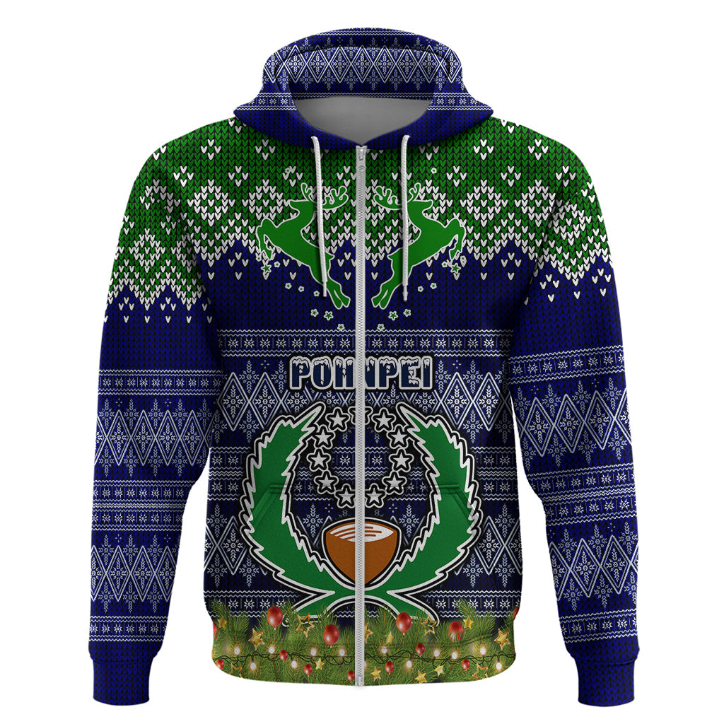 Personalised Pohnpei State Christmas Hoodie Coat of Arms Beautiful Merry Xmas Snowflake LT03 - Polynesian Pride
