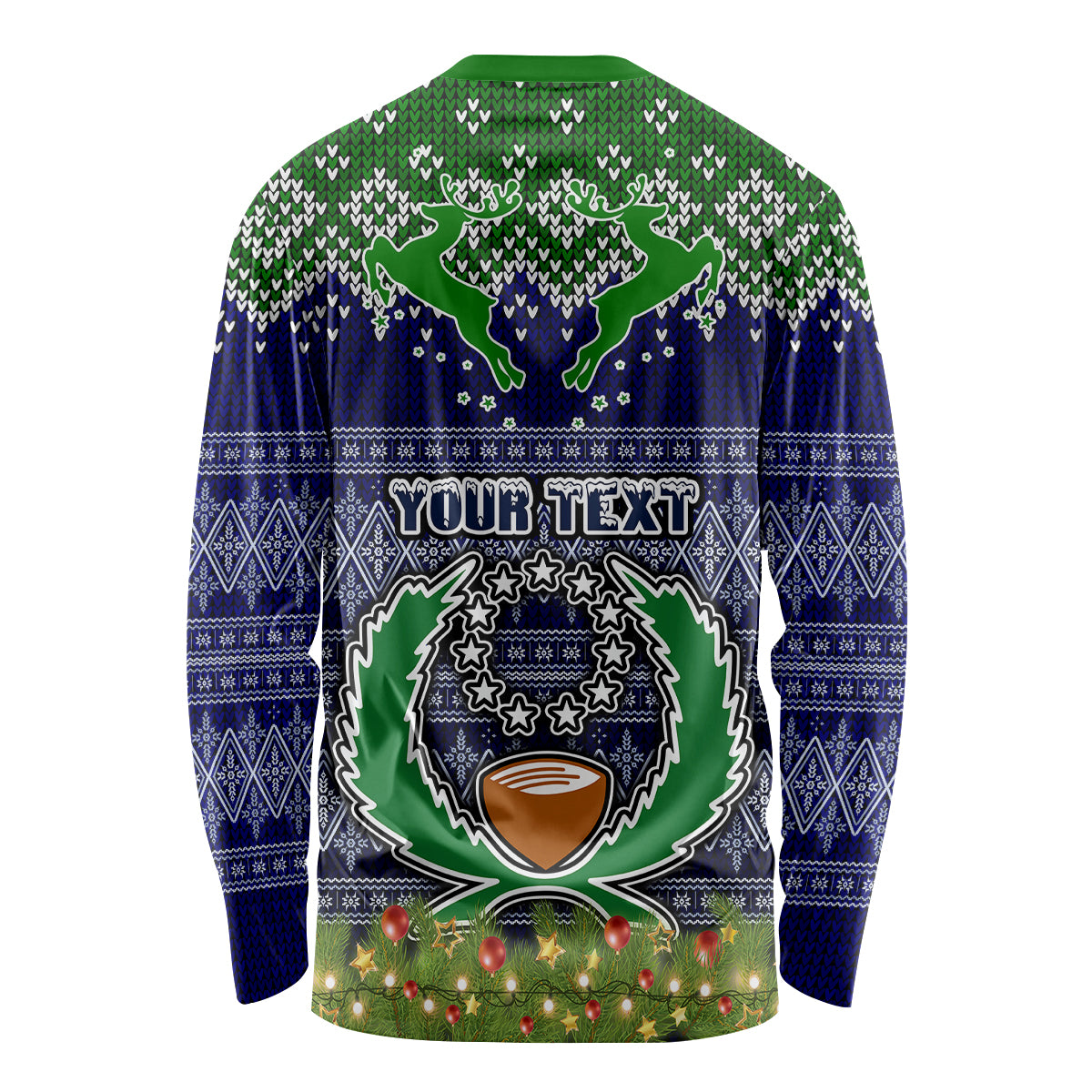 Personalised Pohnpei State Christmas Long Sleeve Shirt Coat of Arms Beautiful Merry Xmas Snowflake LT03 - Polynesian Pride