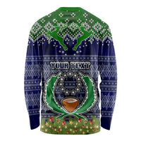 Personalised Pohnpei State Christmas Long Sleeve Shirt Coat of Arms Beautiful Merry Xmas Snowflake LT03 - Polynesian Pride
