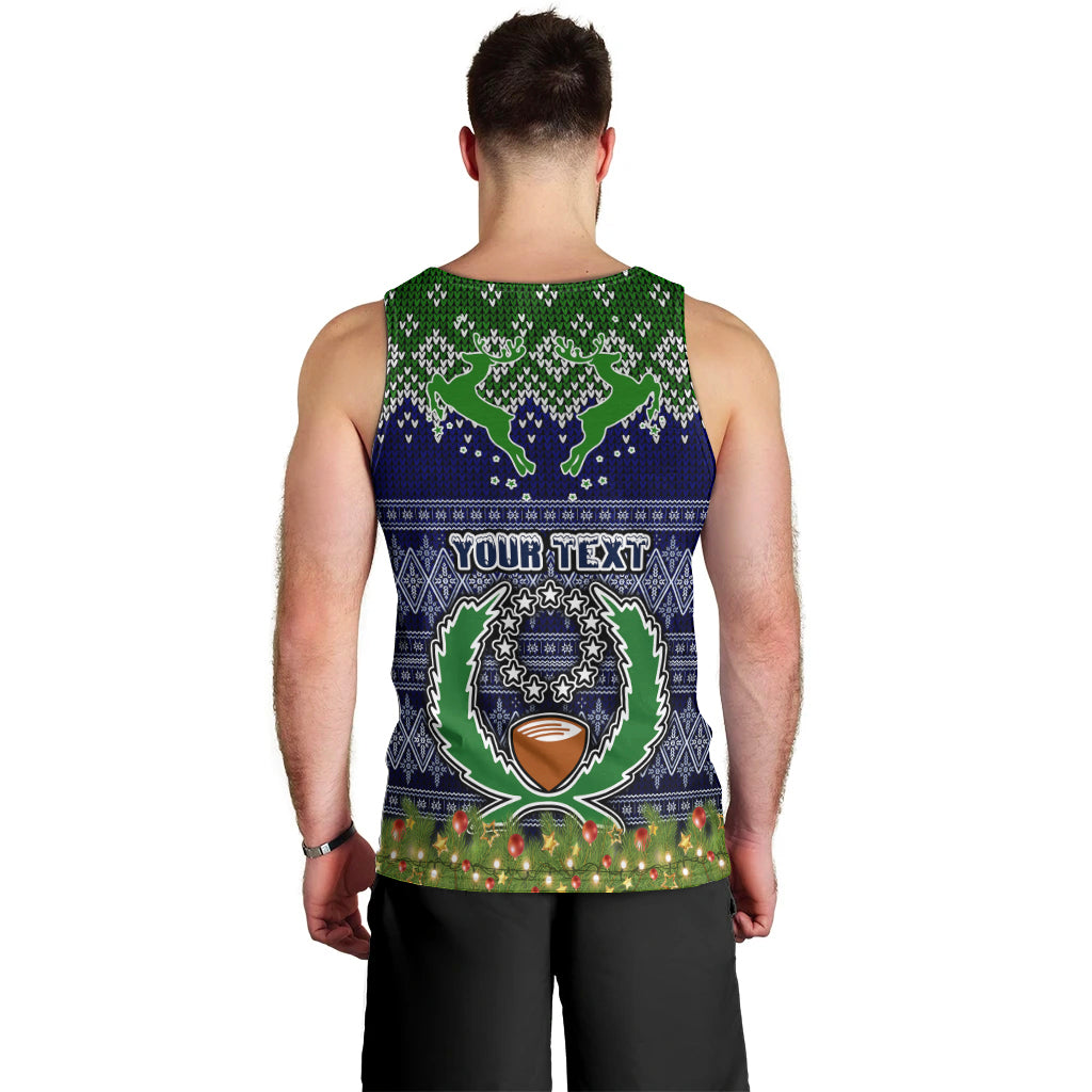 Personalised Pohnpei State Christmas Men Tank Top Coat of Arms Beautiful Merry Xmas Snowflake LT03 - Polynesian Pride