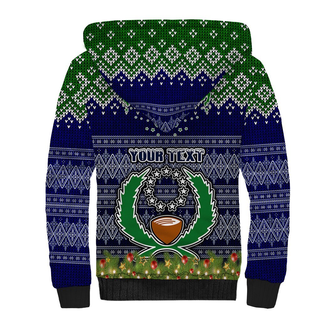Personalised Pohnpei State Christmas Sherpa Hoodie Coat of Arms Beautiful Merry Xmas Snowflake LT03 - Polynesian Pride