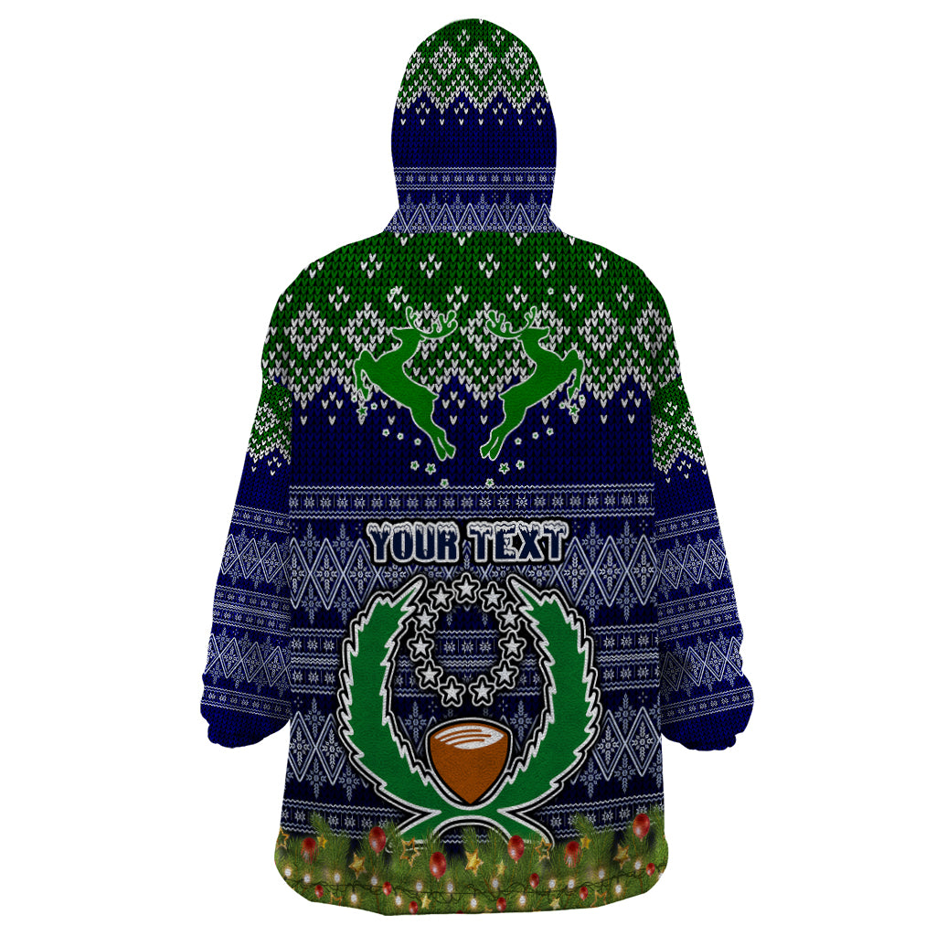 Personalised Pohnpei State Christmas Wearable Blanket Hoodie Coat of Arms Beautiful Merry Xmas Snowflake LT03 - Polynesian Pride