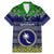 Chuuk State Christmas Family Matching Mermaid Dress and Hawaiian Shirt Coat of Arms Beautiful Merry Xmas Snowflake LT03 Dad's Shirt - Short Sleeve Blue - Polynesian Pride