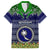 Chuuk State Christmas Family Matching Short Sleeve Bodycon Dress and Hawaiian Shirt Coat of Arms Beautiful Merry Xmas Snowflake LT03 Dad's Shirt - Short Sleeve Blue - Polynesian Pride