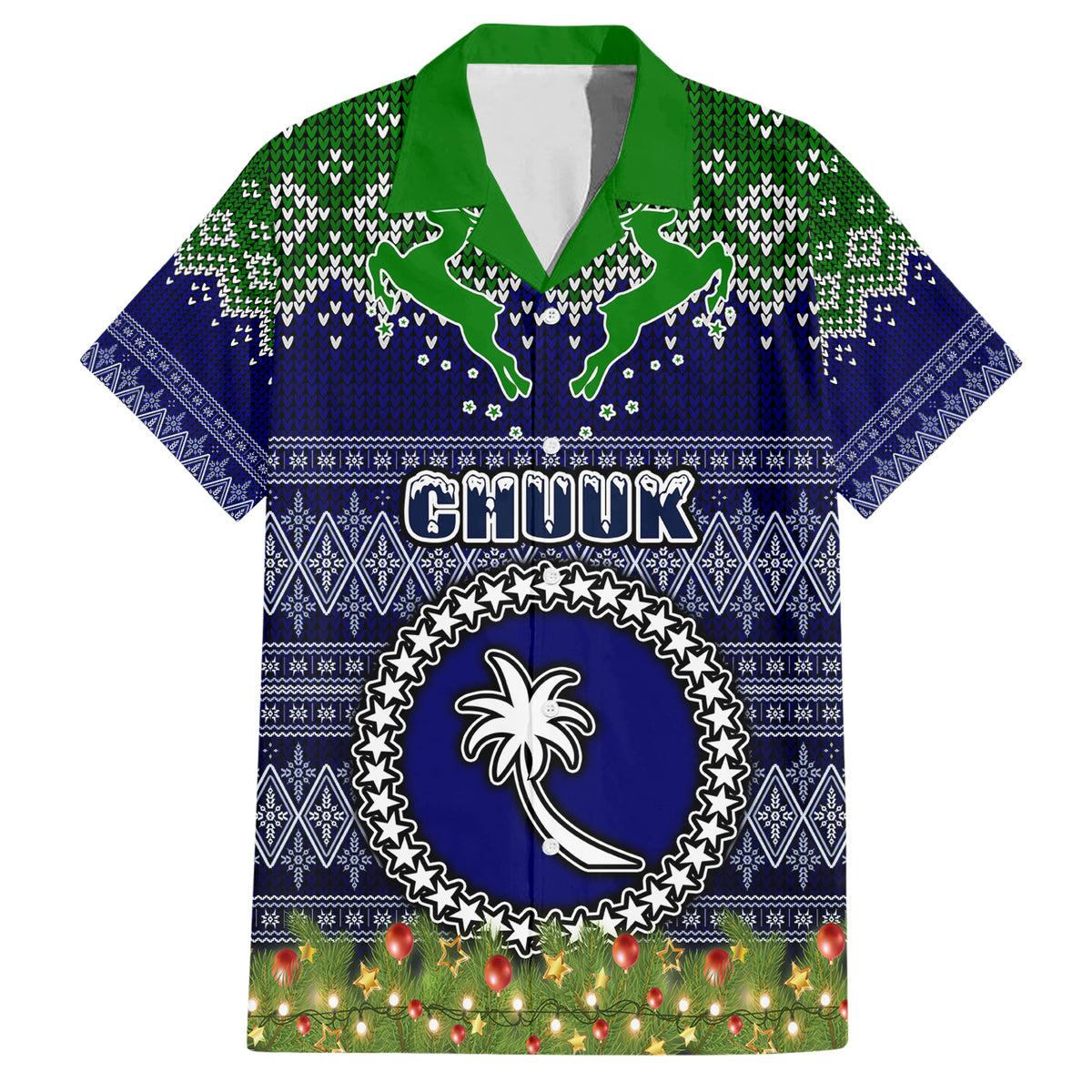 chuuk-state-christmas-hawaiian-shirt-coat-of-arms-beautiful-merry-xmas-snowflake