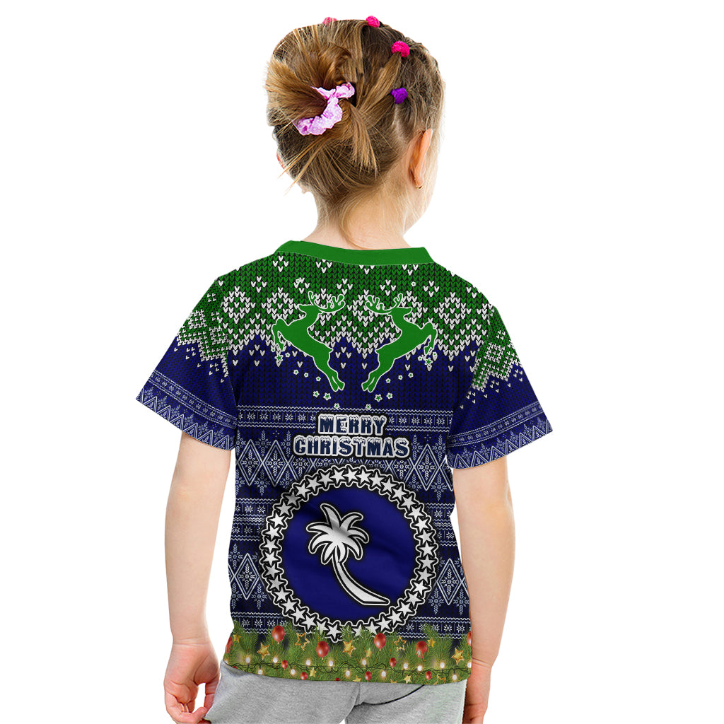 Chuuk State Christmas Kid T Shirt Coat of Arms Beautiful Merry Xmas Snowflake LT03 - Polynesian Pride