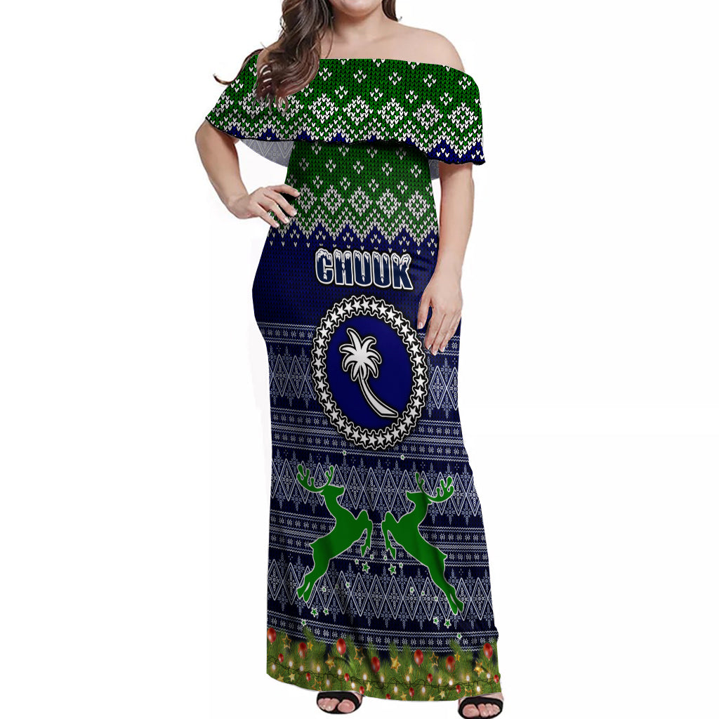 chuuk-state-christmas-off-shoulder-maxi-dress-coat-of-arms-beautiful-merry-xmas-snowflake