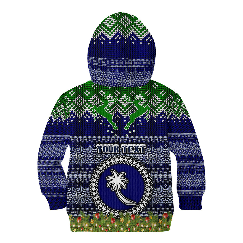 Personalised Chuuk State Christmas Kid Hoodie Coat of Arms Beautiful Merry Xmas Snowflake LT03 - Polynesian Pride