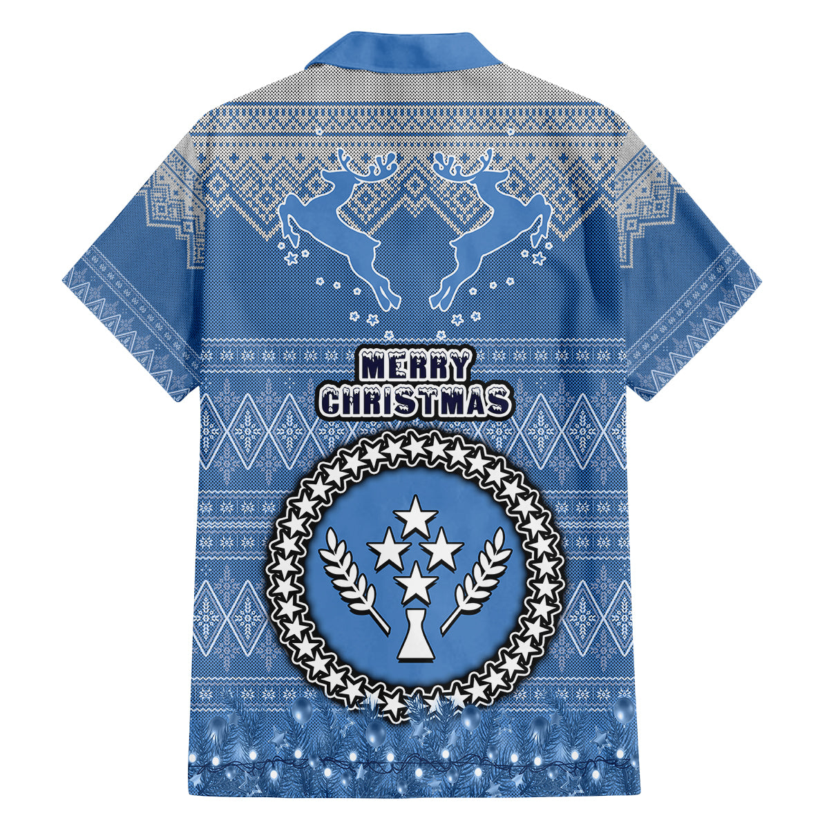 Kosrae Christmas Family Matching Summer Maxi Dress and Hawaiian Shirt Coat of Arms Beautiful Merry Xmas Snowflake LT03 - Polynesian Pride