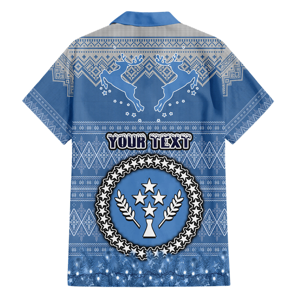 personalised-kosrae-christmas-hawaiian-shirt-coat-of-arms-beautiful-merry-xmas-snowflake