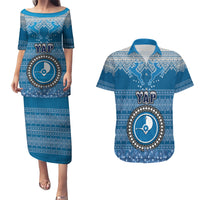 personalised-yap-christmas-couples-matching-puletasi-dress-and-hawaiian-shirt-coat-of-arms-beautiful-merry-xmas-snowflake