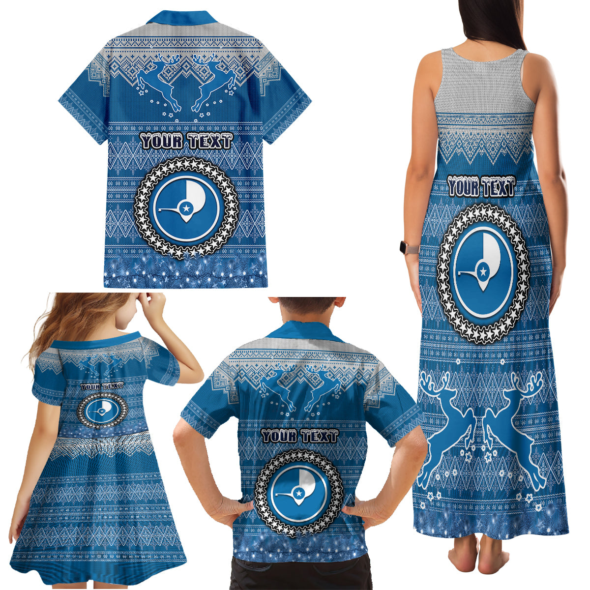 personalised-yap-christmas-family-matching-tank-maxi-dress-and-hawaiian-shirt-coat-of-arms-beautiful-merry-xmas-snowflake