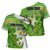 Personalised Cook Islands Va'a Race Cross Shoulder Shirt Te Tatau Tattoos Sporty Style Green-White Color - Polynesian Pride