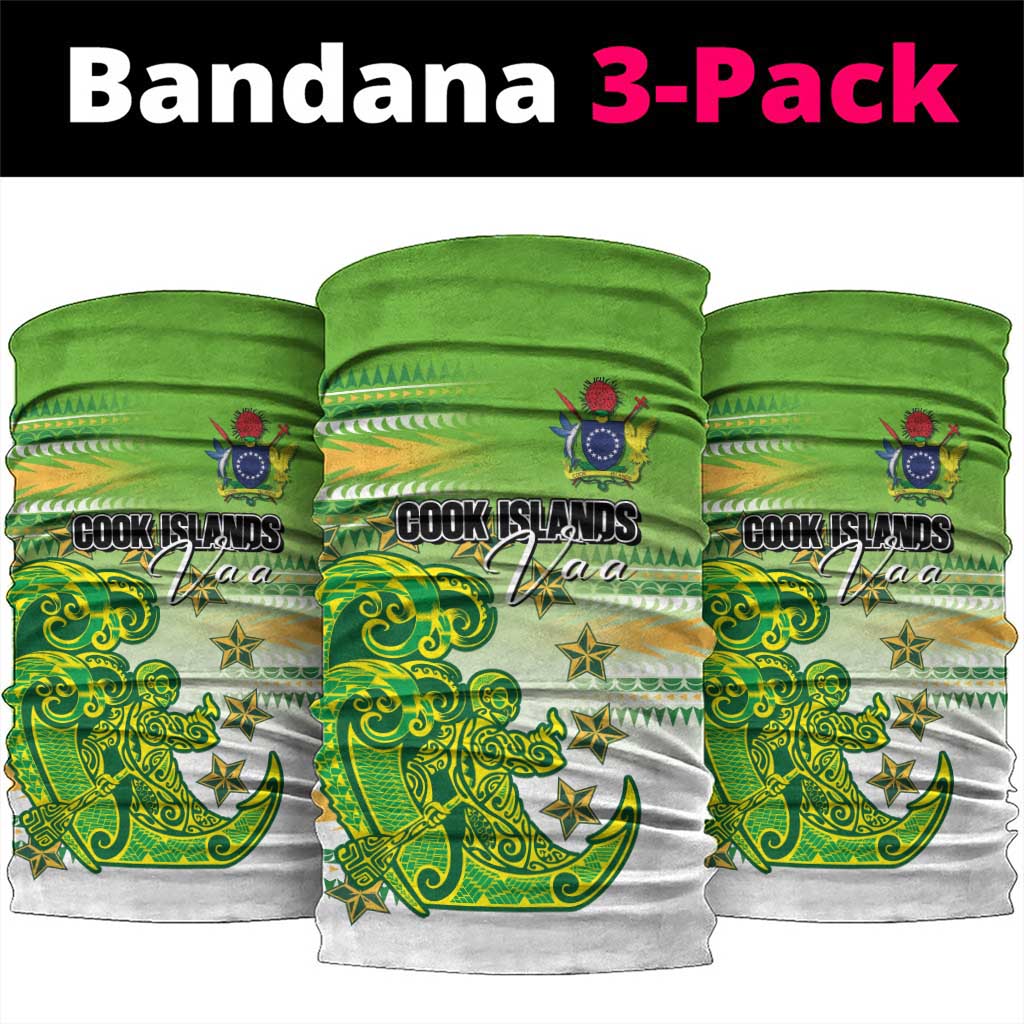 Cook Islands Va'a Race Neck Gaiter Te Tatau Tattoos Sporty Style Green-White Color - Polynesian Pride