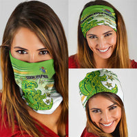 Cook Islands Va'a Race Neck Gaiter Te Tatau Tattoos Sporty Style Green-White Color - Polynesian Pride