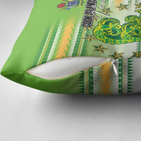 Cook Islands Va'a Race Pillow Cover Te Tatau Tattoos Sporty Style Green-White Color - Polynesian Pride