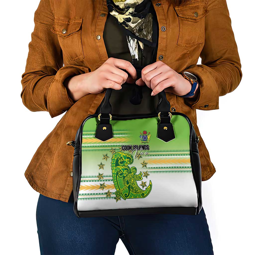 Cook Islands Va'a Race Shoulder Handbag Te Tatau Tattoos Sporty Style Green-White Color - Polynesian Pride