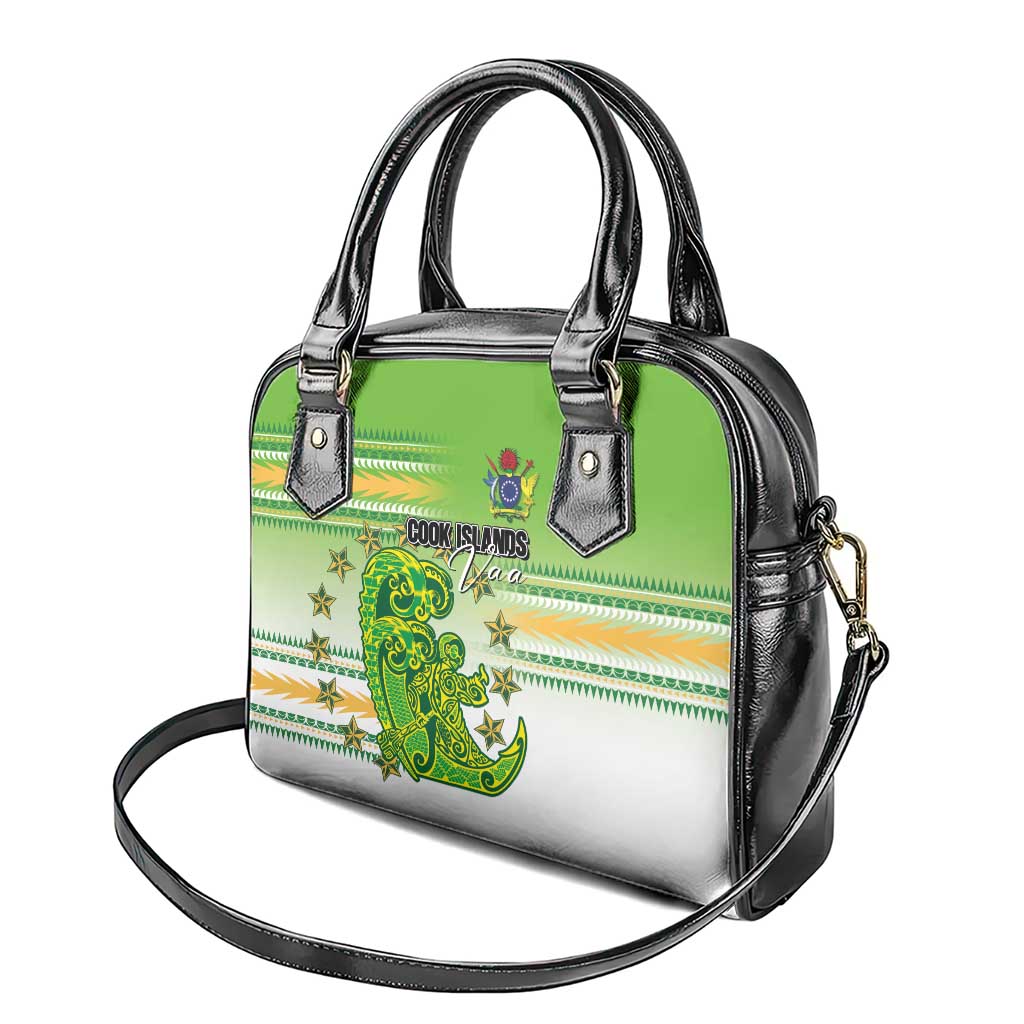 Cook Islands Va'a Race Shoulder Handbag Te Tatau Tattoos Sporty Style Green-White Color - Polynesian Pride
