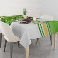Cook Islands Va'a Race Tablecloth Te Tatau Tattoos Sporty Style Green-White Color - Polynesian Pride