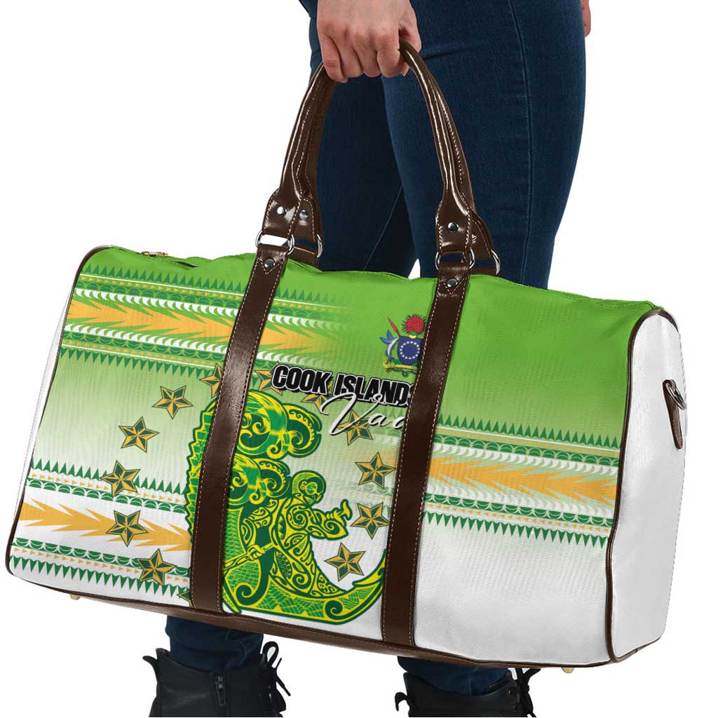 Cook Islands Va'a Race Travel Bag Te Tatau Tattoos Sporty Style Green-White Color - Polynesian Pride