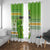 Cook Islands Va'a Race Window Curtain Te Tatau Tattoos Sporty Style Green-White Color - Polynesian Pride
