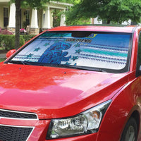 Cook Islands Va'a Race Auto Sun Shade Te Tatau Tattoos Sporty Style Light Blue Color - Polynesian Pride