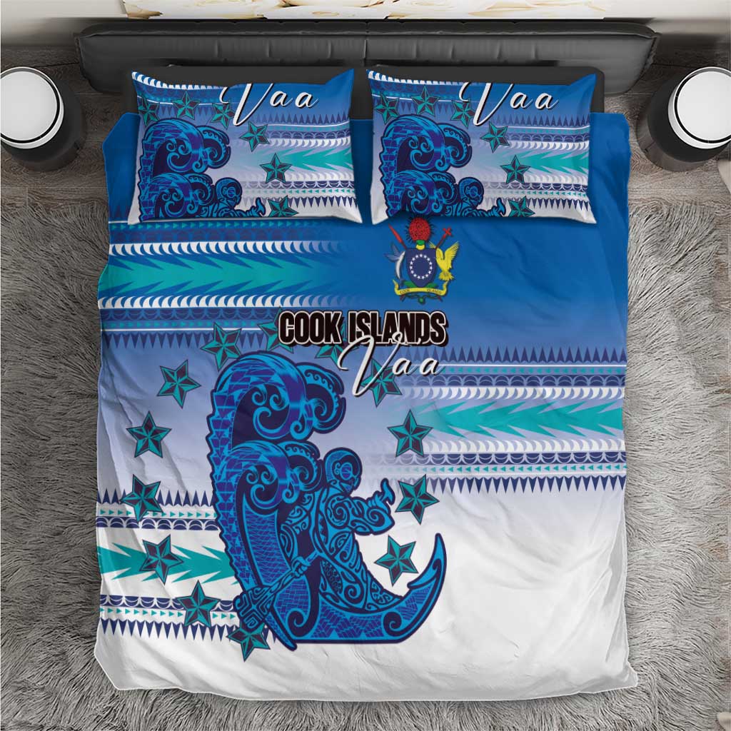 Cook Islands Va'a Race Bedding Set Te Tatau Tattoos Sporty Style Light Blue Color - Polynesian Pride