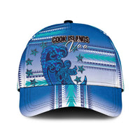 Cook Islands Va'a Race Classic Cap Te Tatau Tattoos Sporty Style Light Blue Color - Polynesian Pride