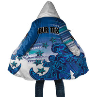 Personalised Cook Islands Va'a Race Cloak Te Tatau Tattoos Sporty Style Light Blue Color - Polynesian Pride