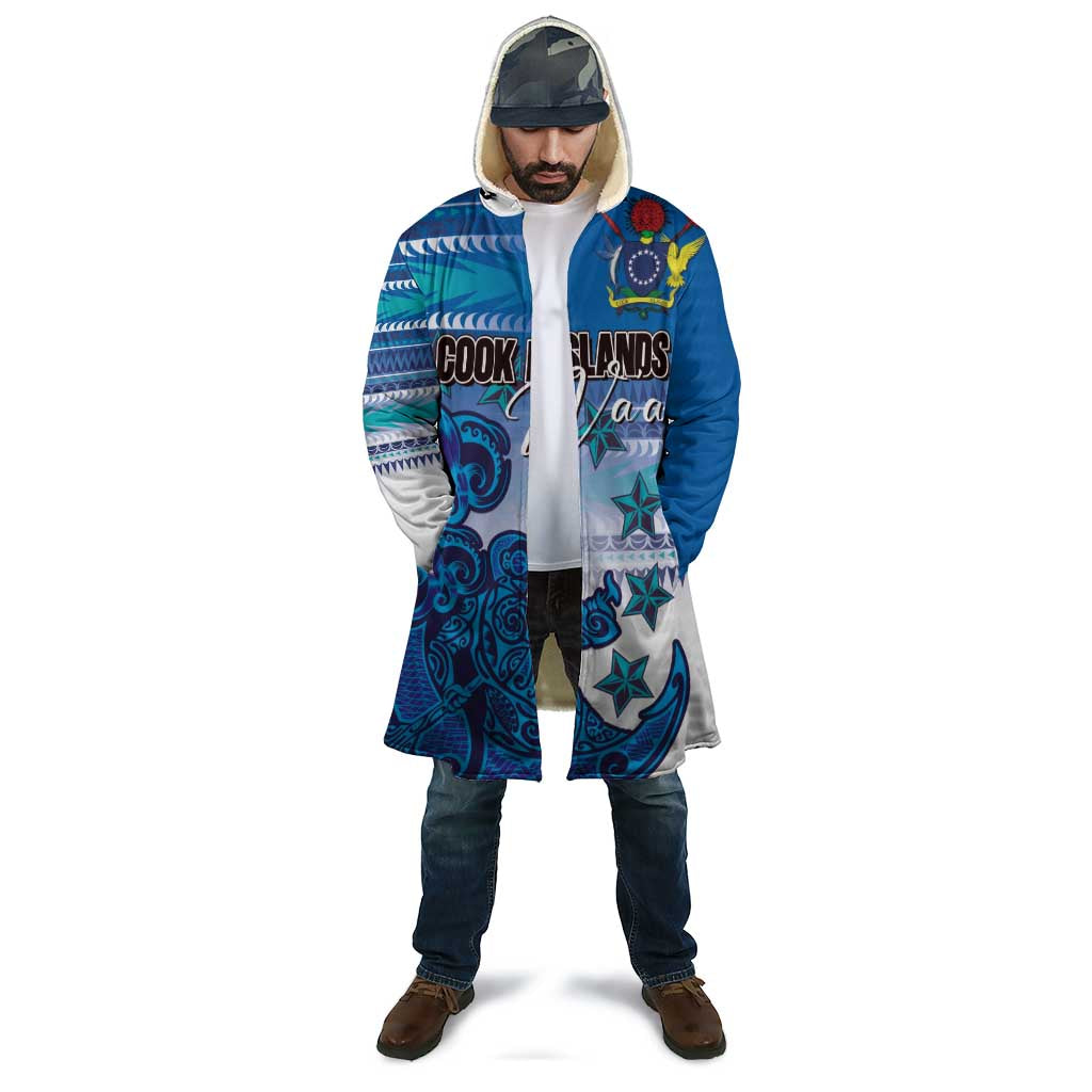 Personalised Cook Islands Va'a Race Cloak Te Tatau Tattoos Sporty Style Light Blue Color - Polynesian Pride