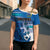 Personalised Cook Islands Va'a Race Cross Shoulder Shirt Te Tatau Tattoos Sporty Style Light Blue Color - Polynesian Pride