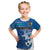 Personalised Cook Islands Va'a Race Kid T Shirt Te Tatau Tattoos Sporty Style Light Blue Color - Polynesian Pride