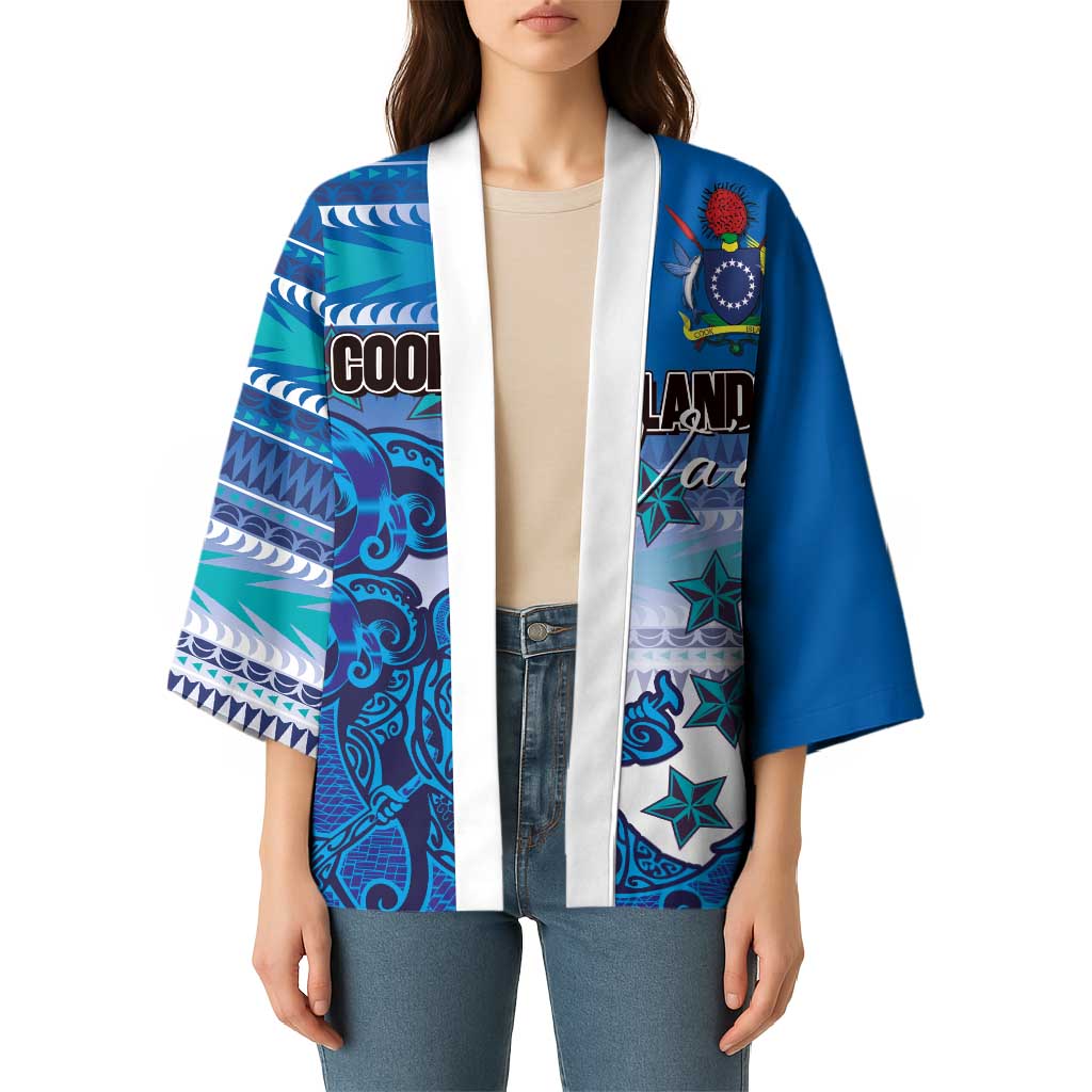 Personalised Cook Islands Va'a Race Kimono Te Tatau Tattoos Sporty Style Light Blue Color - Polynesian Pride