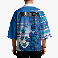 Personalised Cook Islands Va'a Race Kimono Te Tatau Tattoos Sporty Style Light Blue Color - Polynesian Pride
