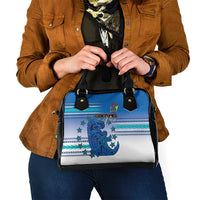 Cook Islands Va'a Race Shoulder Handbag Te Tatau Tattoos Sporty Style Light Blue Color - Polynesian Pride