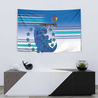 Cook Islands Va'a Race Tapestry Te Tatau Tattoos Sporty Style Light Blue Color - Polynesian Pride