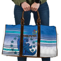 Cook Islands Va'a Race Travel Bag Te Tatau Tattoos Sporty Style Light Blue Color - Polynesian Pride