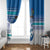Cook Islands Va'a Race Window Curtain Te Tatau Tattoos Sporty Style Light Blue Color - Polynesian Pride