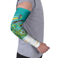 Personalised Cook Islands Va'a Race Arm Sleeves Te Tatau Tattoos Sporty Style Turquoise Color - Polynesian Pride