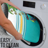 Cook Islands Va'a Race Bathroom Set Te Tatau Tattoos Sporty Style Turquoise Color - Polynesian Pride