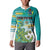 Personalised Cook Islands Va'a Race Button Sweatshirt Te Tatau Tattoos Sporty Style Turquoise Color - Polynesian Pride